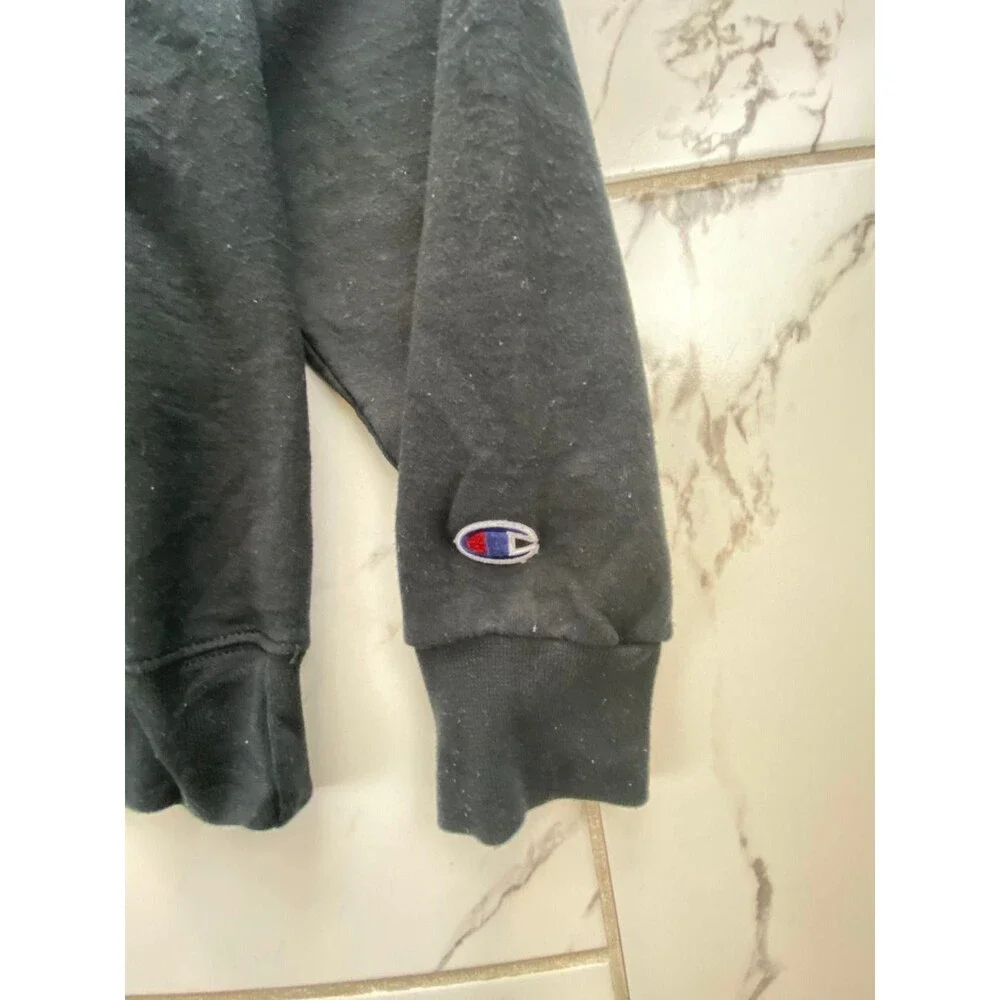 Champion Men's L Black Hoodie Scumbags Graphic Pullover Sweatshirt 50 Cotton